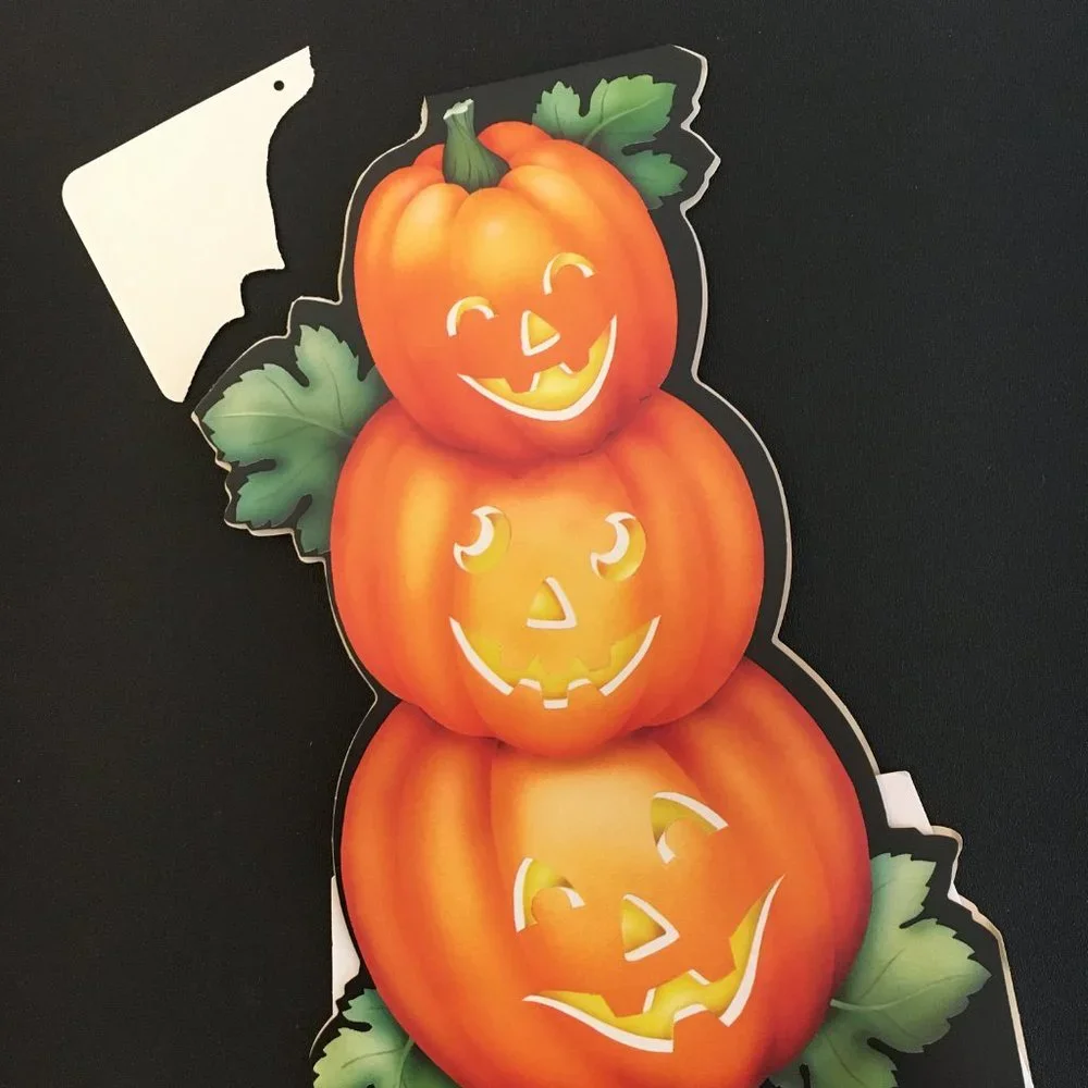 Halloween Decoration ONE Vintage Standing Die Cut Pumpkins American Greetings